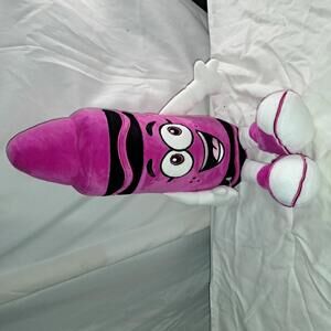 Purple Crayon Plush Toy with Fun Character Face